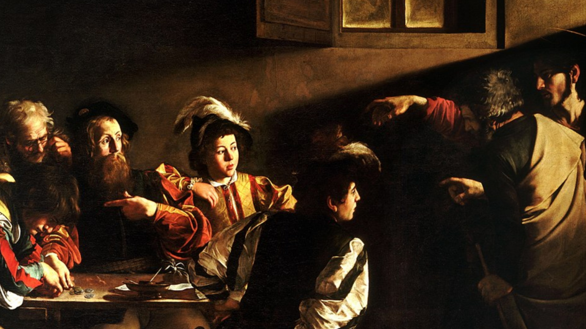 Chiesa di San Luigi dei Francesi, La vocazione di San Matteo, Caravaggio Chiesa di San Luigi dei Francesi, La vocazione di San Matteo, Caravaggio