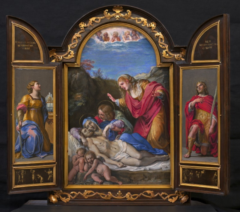 Tabernacolo portatile con la Pietà, scene di santi e martiri, Annibale Carracci