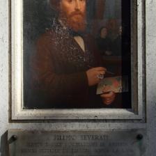 Tomba Filippo Severati - autoritratto ed epigrafe Tomba Filippo Severati - autoritratto ed epigrafe