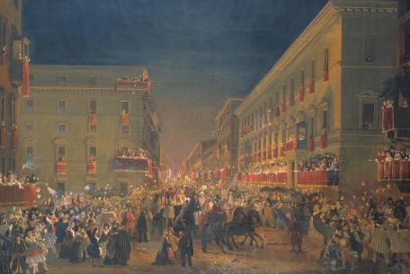 Ippolito Caffi, Festa dei “Moccoletti” al Corso, 1845-1847, Museo di Roma in Trastevere Ippolito Caffi, Festa dei “Moccoletti” al Corso, 1845-1847, Museo di Roma in Trastevere